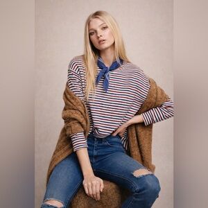 Free People Little Ann Striped Dolman Pullover